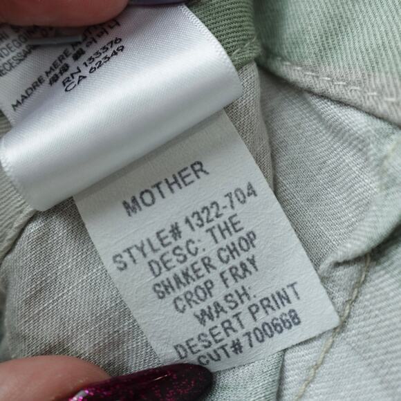 COPY - MOTHER The Shaker Chop Crop Fray Linen Tencel Blend Pants Sz 27 Desert C… - Picture 11 of 16